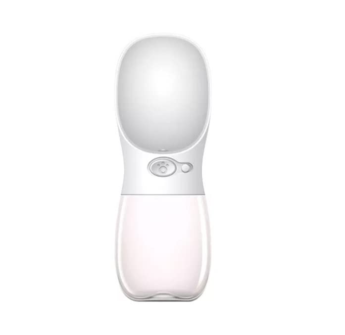 Garrafa Bebedouro Pet Portátil Automático para Agua 350ml para Cães e Gatos Com Escova Lava Pelo Pet (Branco)