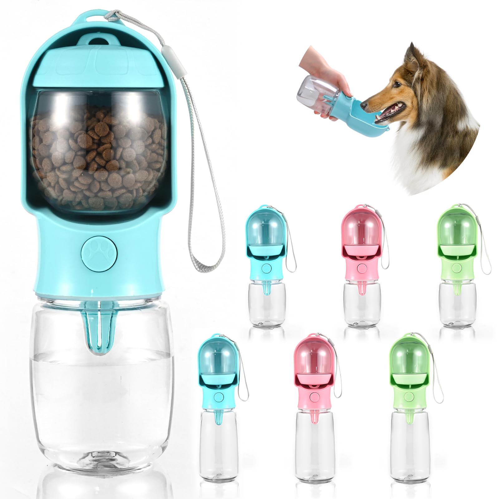 Copo de água portátil para viagem de animais de estimação de 500 ml: ideal para passear com cães e gatos, um dispositivo prático de irrigação adequado para cães e gatos