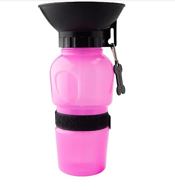 Bebedouro Portátil para Cães e Gatos – 500ml | Garrafa para Pet | Garrafa de Água | Viagens | Parques | Passeios | Bebedouro Pet (Rosa, Unico)