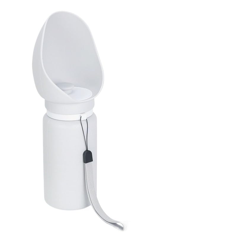 Garrafa de Água Dobrável 550ml para Pets Silicone Portátil Antivazamento para Cães e Gatos com Dispenser de Um Toque para Caminhada, Viagem e Passeio(Cinza)