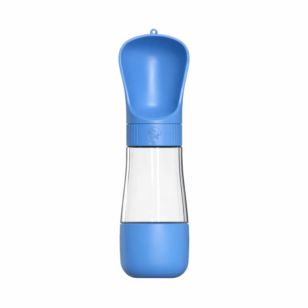 Garrafa Agua Portatil PET 2 em 1 490 ml - Bebedouro Cães e Gatos com Dispenser Ração - Dispensador Multifuncional