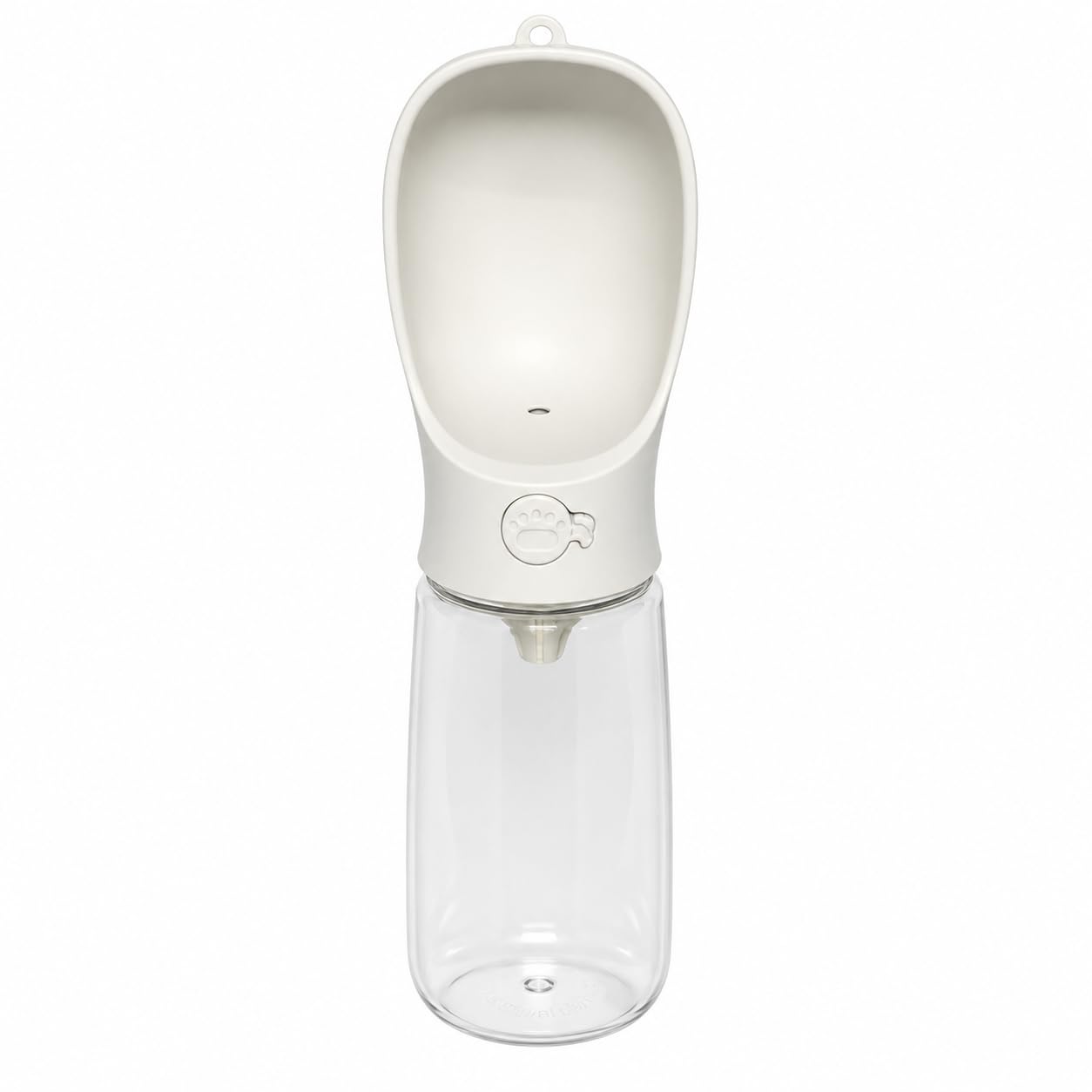 Bebedouro Portatil para Cachorro 350ml Antivazamento com Tigela Integrada Fácil de Usar Passeio e Viagem Pet Branco