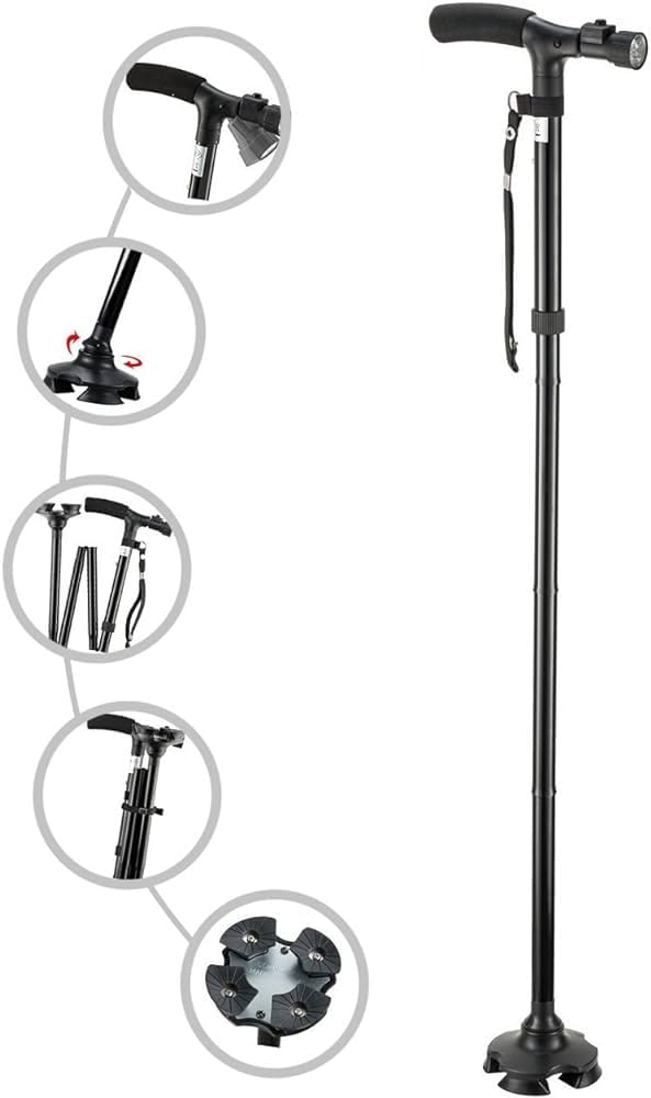 Bengala Dobrável Para Caminhada Com Luz De Led Até 90kg Supermedy