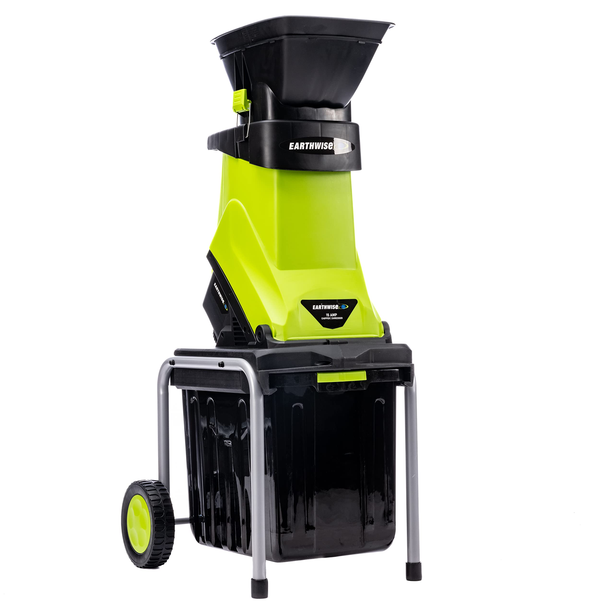Earthwise Triturador elétrico com fio de jardim GS70015 15 Amp, cesto de coleção
