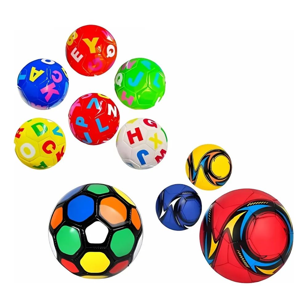 Mini Bola de Futebol N2 Infantil 15cm — Diversão e Esporte para Crianças, Leve, Resistente e Colorida, Segura para Crianças e bebes, em PVC Estilo Divertido
