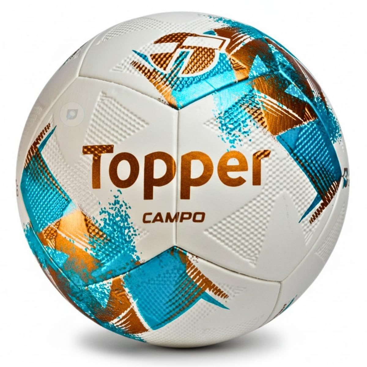 Bola de Futebol Campo Topper Tamanho 5 Oficial Profissional Licenciada Grama Resistente Leve Adulto Juvenil Masculino Feminino PU 6 Gomos Branca Colorida - Edição Especial Limitada Exclusiva