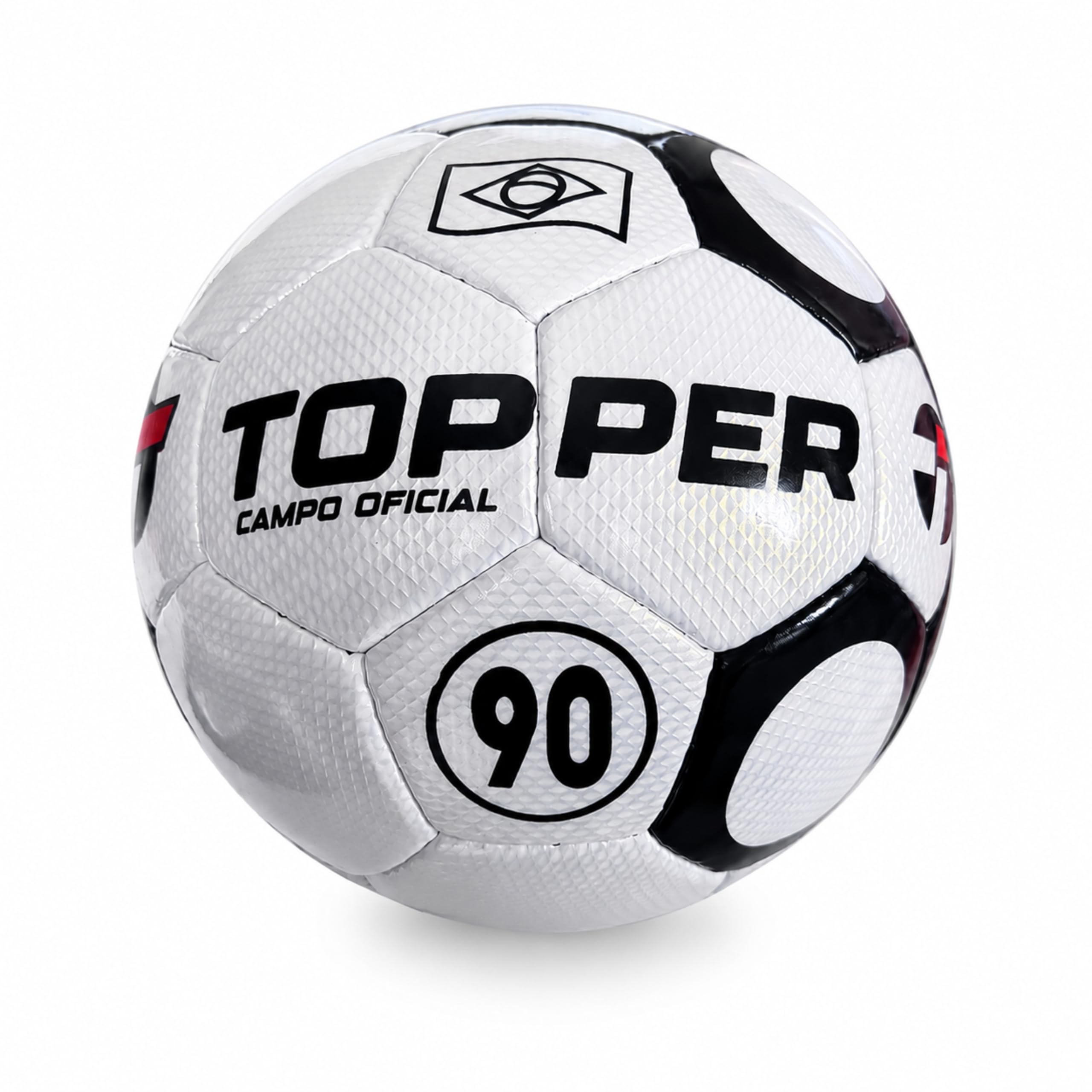 Bola de Futebol Topper 90 Oficial Profissional Campo Alta Performance Costurada Resistente Durável Treino e Jogo