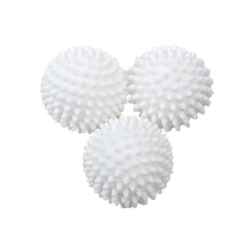 3 bolas de lavanderia para secador, bolas de secadora reutilizáveis, bolas de secagem de plástico para amaciar o tecido, reduzir rugas e menos aderência estática (grande)