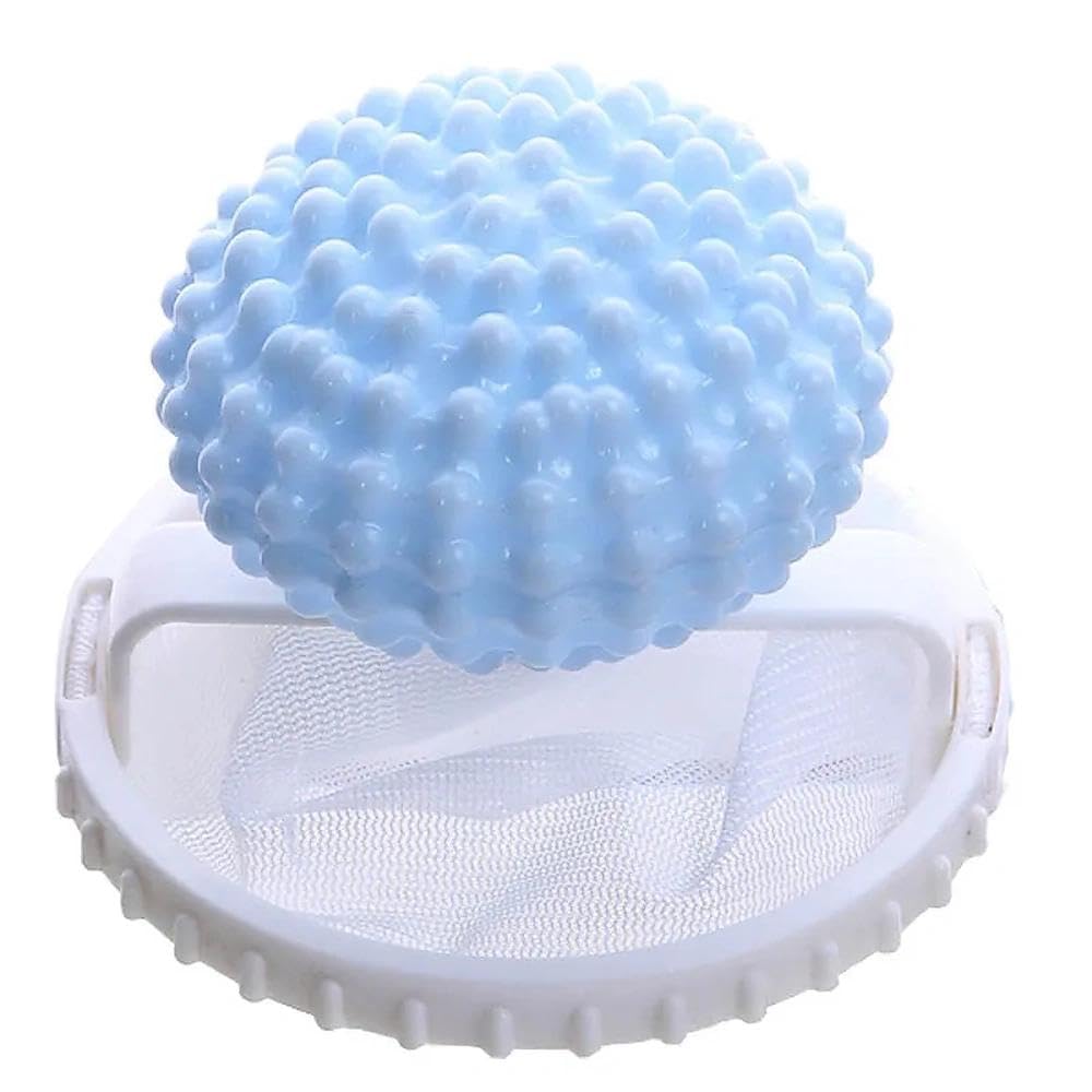 1 bola de limpeza multifuncional para máquina de lavar cabelo e coleção de detritos, bola de secadora, bola de limpeza e cuidados de uso duplo para roupas
