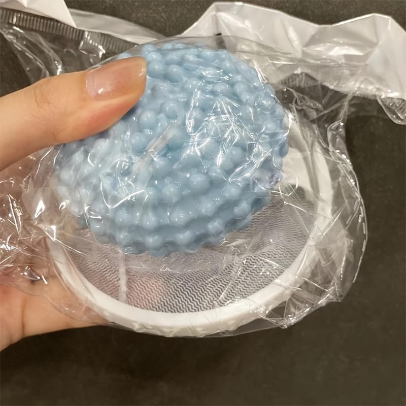 1 bola de limpeza multifuncional para máquina de lavar cabelo e coleção de detritos, bola de secadora, bola de limpeza e cuidados de uso duplo para roupas (azul, 1 peça)