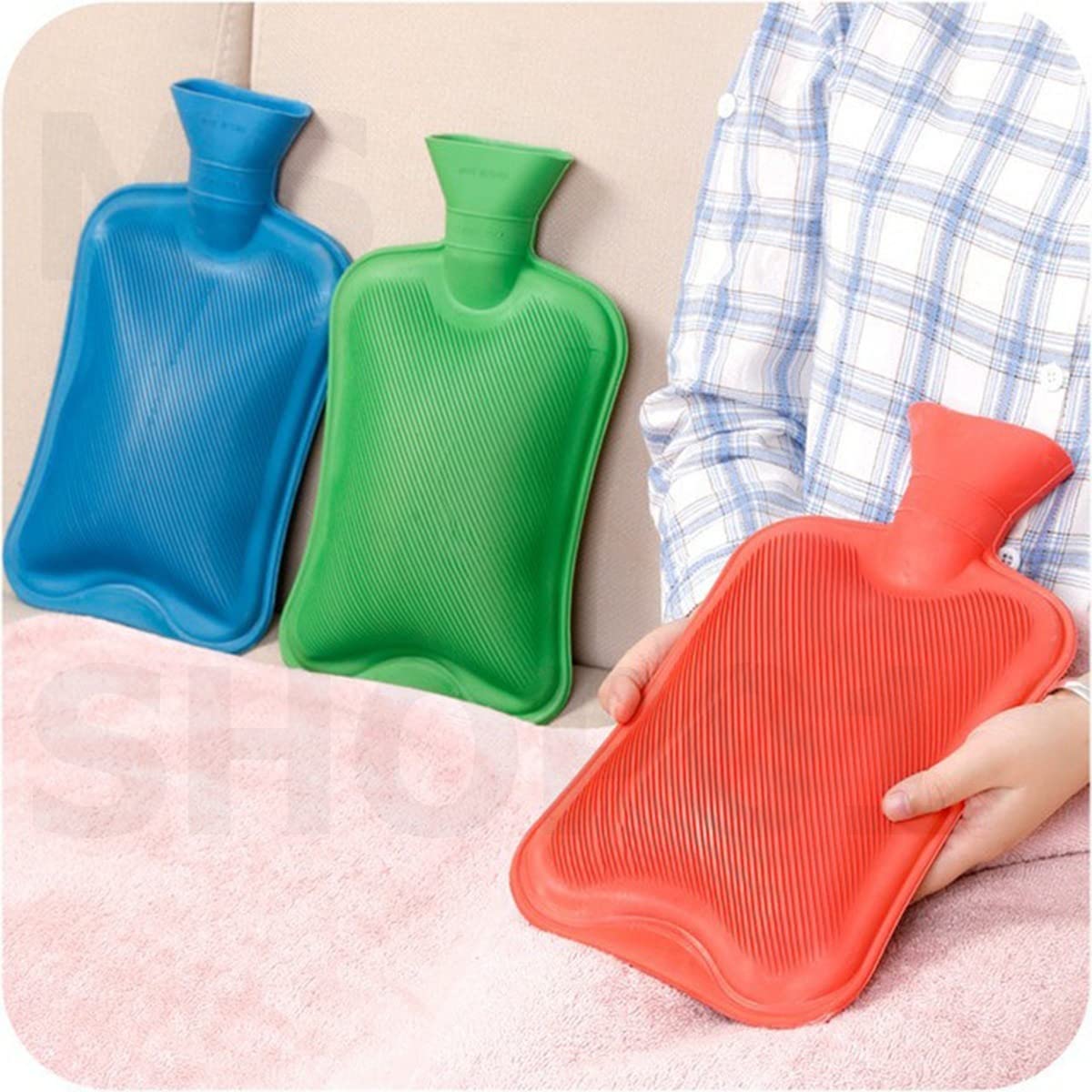 Zanline Bolsa de Água Quente 2 Litros Compressa Térmica Borracha (cores variadas)