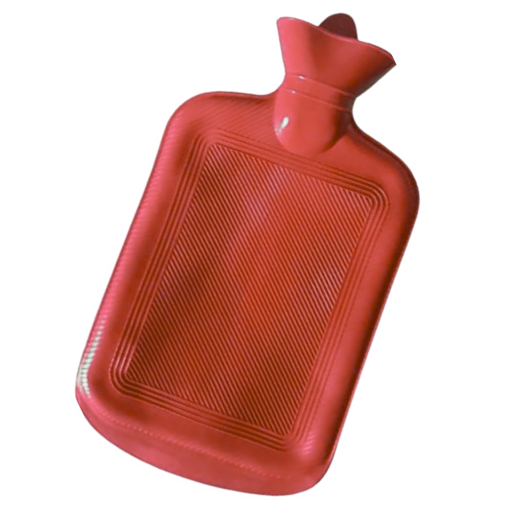 Bolsa Térmica Compressa de Água Quente Fria de Borracha Resistente 750 ml. Cólica Sinusite Alívio de Dores e Inflamações (Vermelha)