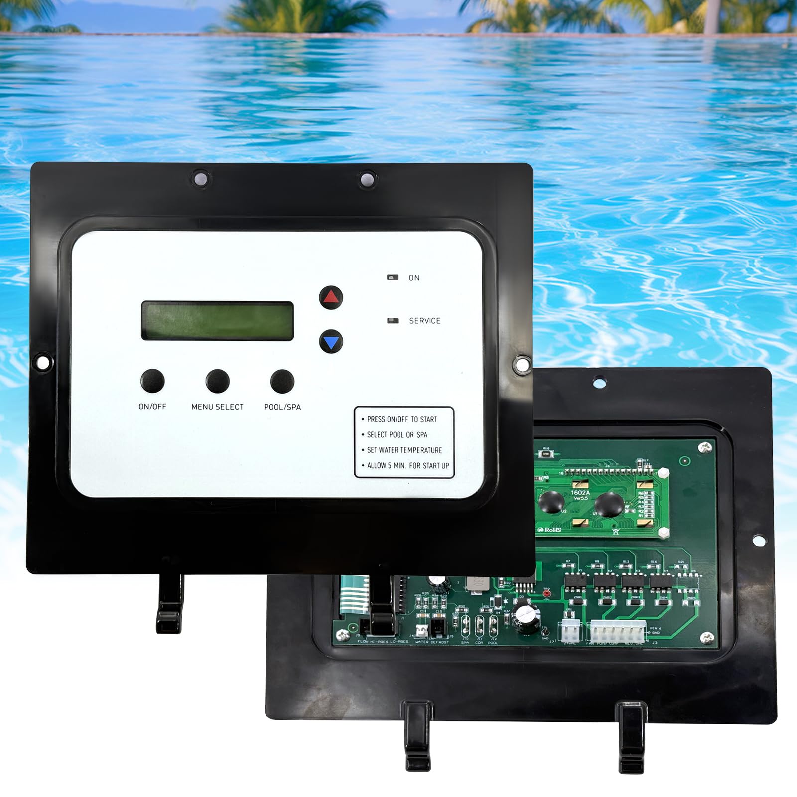 XUYUN 472734 Conjunto de placa de controle de calor automático compatível com P-entair Ultratemp Thermaflo piscina de titânio e bomba de calor de spa, 473425, 473693 473711