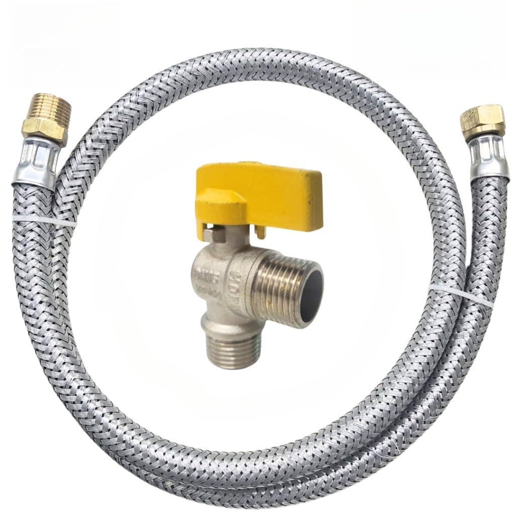 Kit Gás Encanado Mangueira 1,00 mts + Adaptador Fêmea + Registro