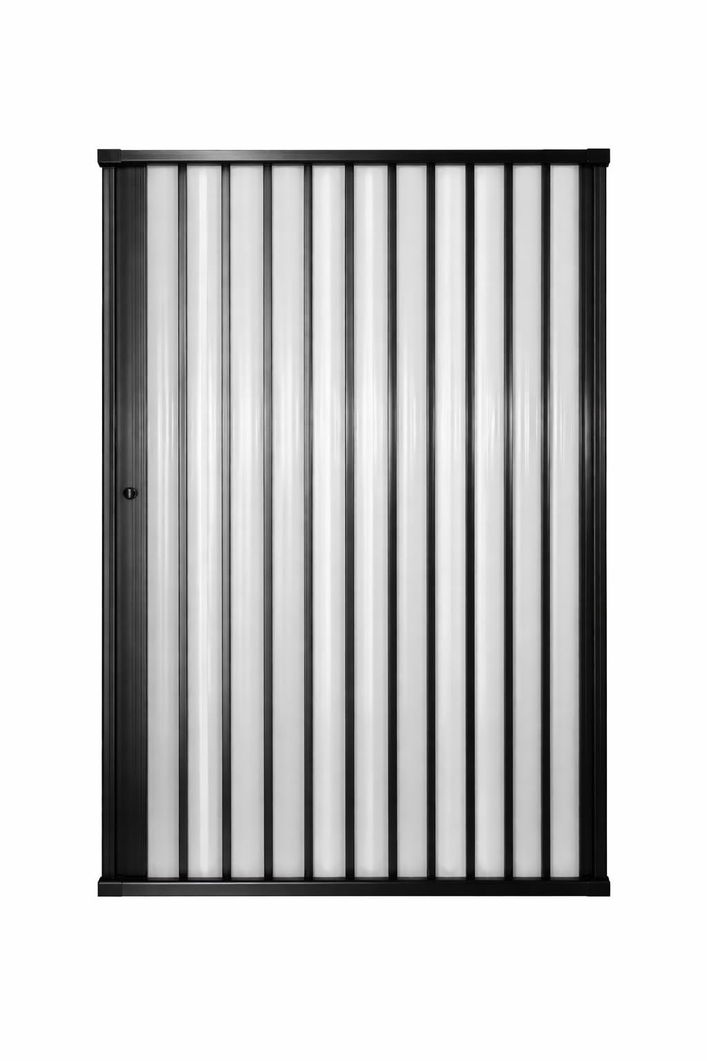 Box de Banheiro Sanfonado PVC Frontal 1,85 x 1,00m |Translucido | Porta Deslizante | Pallas (Preto)