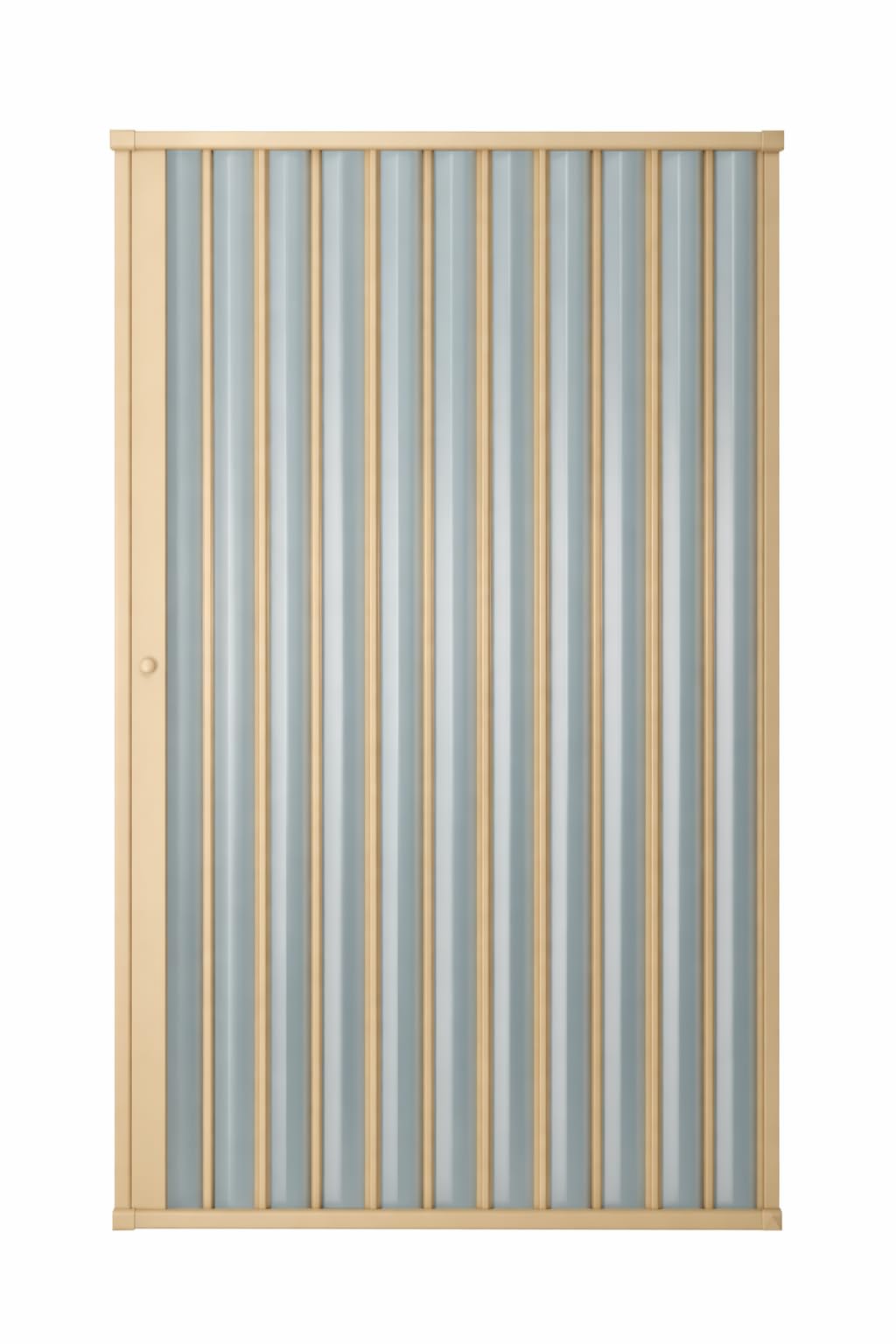Box de Banheiro Sanfonado PVC Frontal 1,85 x 1,00m |Translucido | Porta Deslizante | Pallas (Bege)