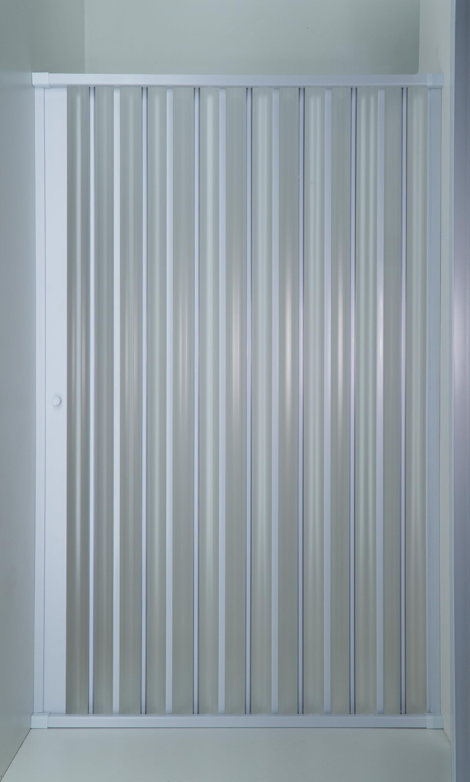 Box de Banheiro Sanfonado PVC Frontal 1,85 x 1,00m |Translucido | Porta Deslizante | Pallas (Branco)