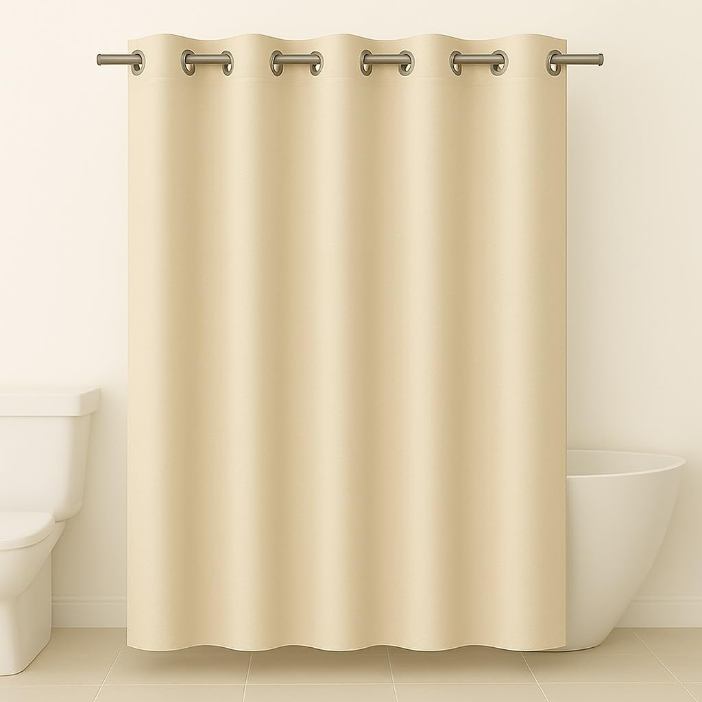 Cortina Para Box de Banheiro em PVC Impermeável e Antimofo - 1,38 x 2m BEGE
