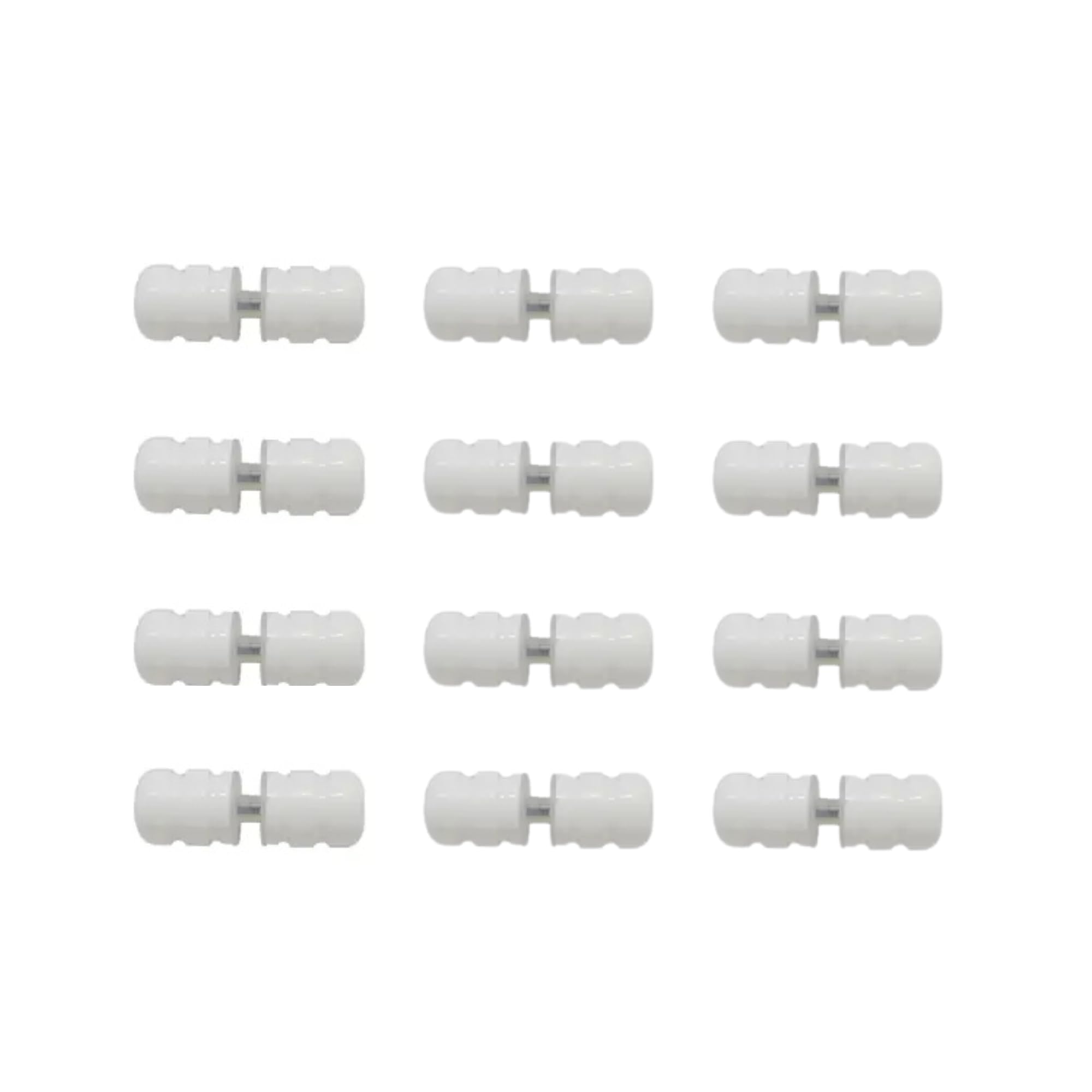 Puxador Box Boleado em ABS Branco, 5mm, Kit com 10 Unidades, para Box de Banheiro e Portas de Vidro