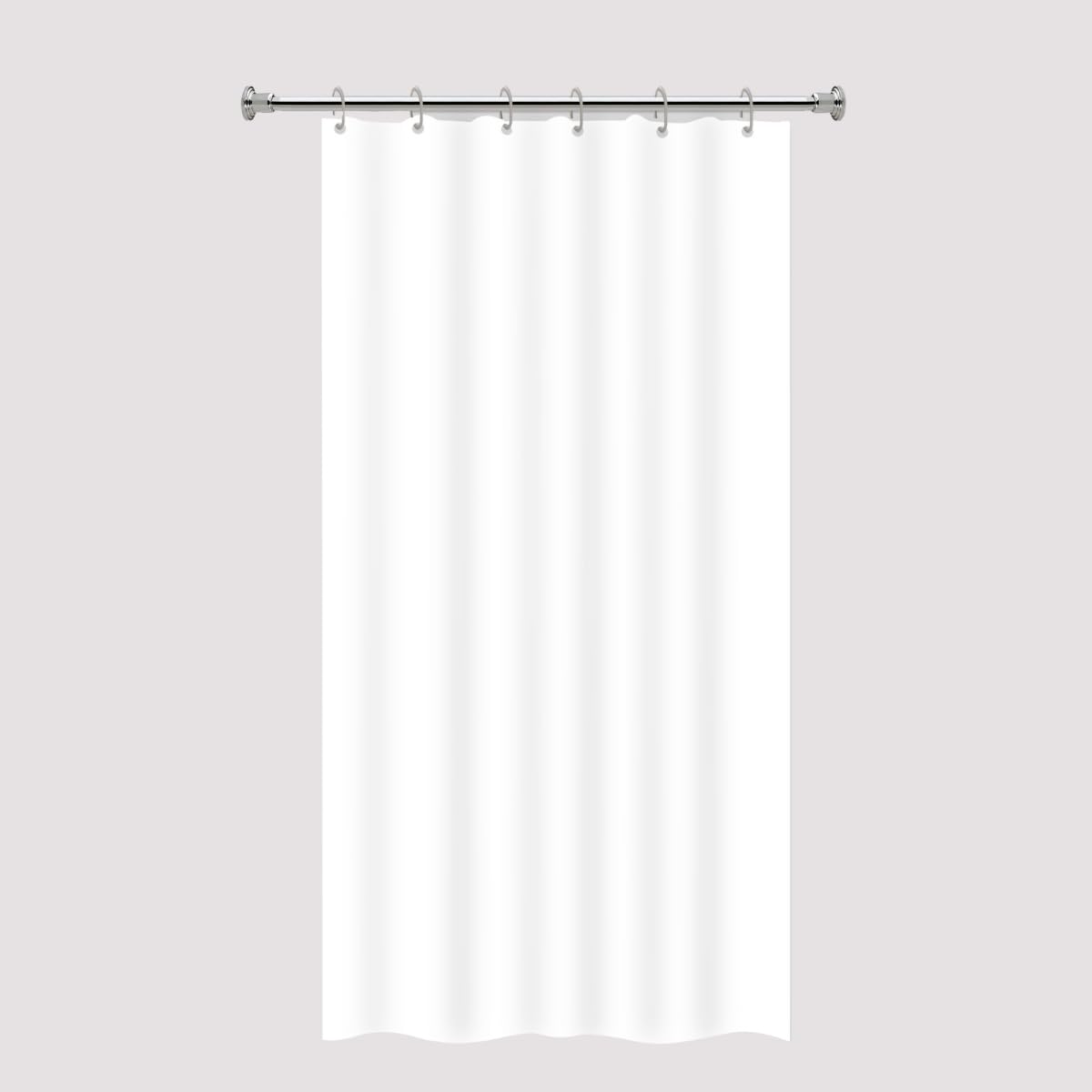 Cortina para Box de Banheiro em PVC 138x198cm Branca Impermeável Antimofo com Ganchos