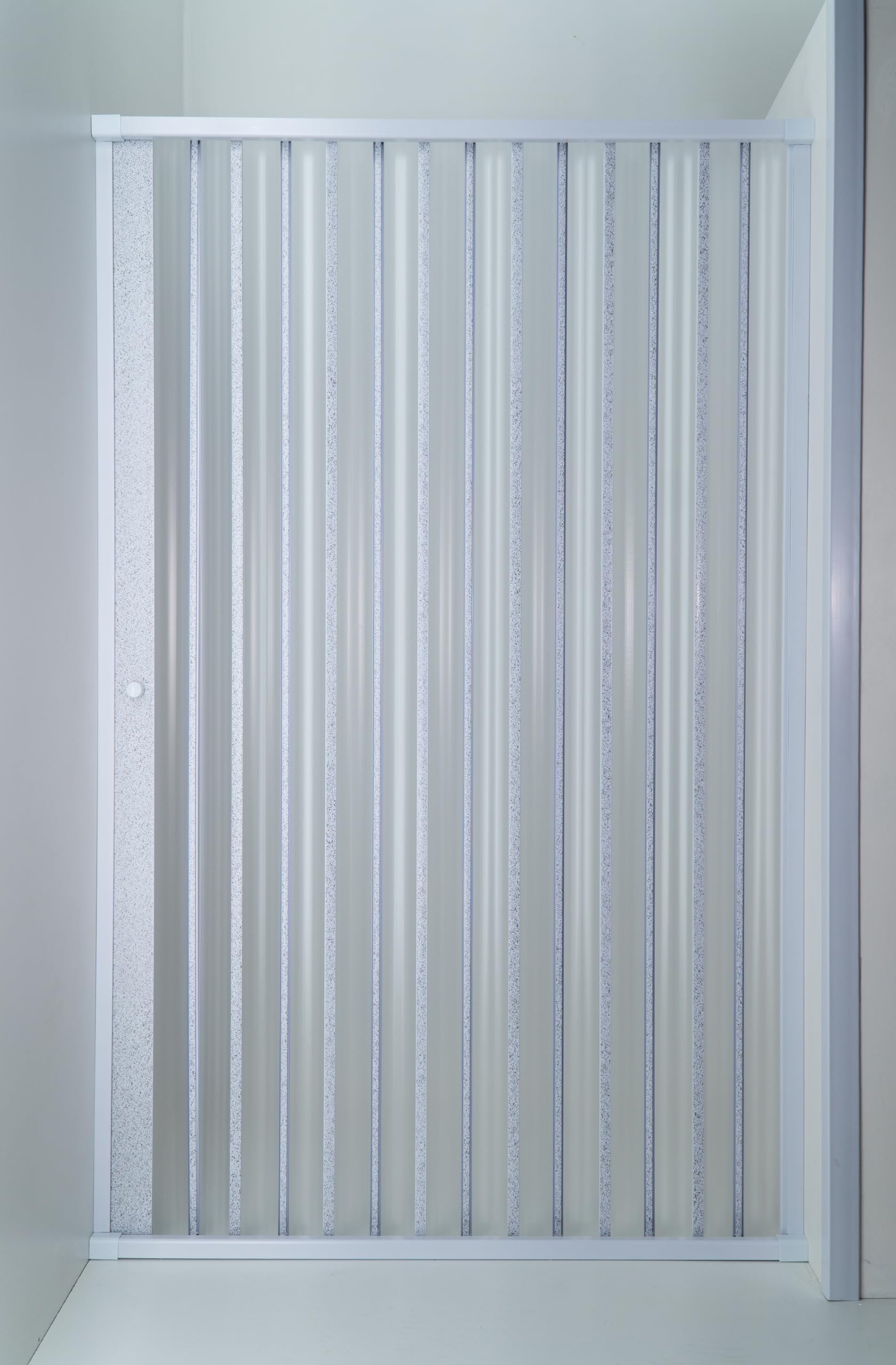 Box de Banheiro Sanfonado PVC Frontal 1,85 x 1,15m |Translucido | Porta Deslizante | (Granito) Pallas