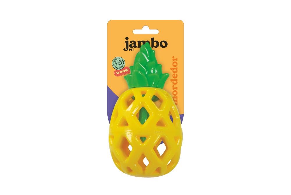 Jambo Pet Brinquedo para Pet, Mordedor Fruit Treat Abacaxi,Dispenser, Feito de Nylon