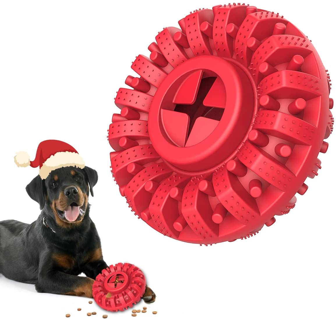 Kong Brinquedos para cães mordedores agressivos Dispenser de petiscos indestrutível borracha natural potentes Brinquedo mordida raças médias e grandes Divertido morder perseguir buscar
