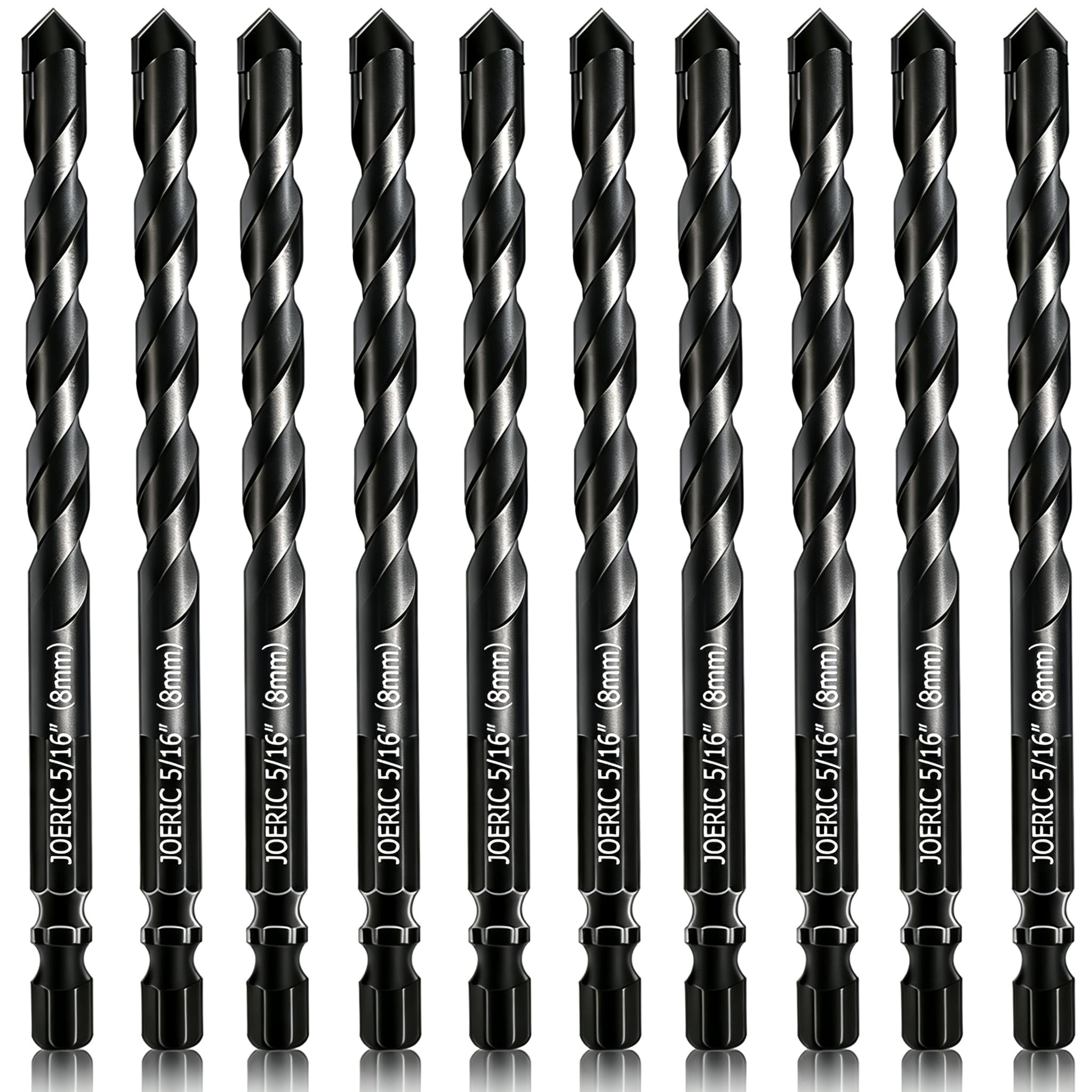 Conjunto de 10 Brocas de 8 Mm Para Cerâmica, Brocas de 5/16 de Polegada Para Alvenaria, Brocas Para Concreto Para Cerâmica, Madeira, Porcelana, Espelho, Plástico, Mármore E Paredes com Pontas
