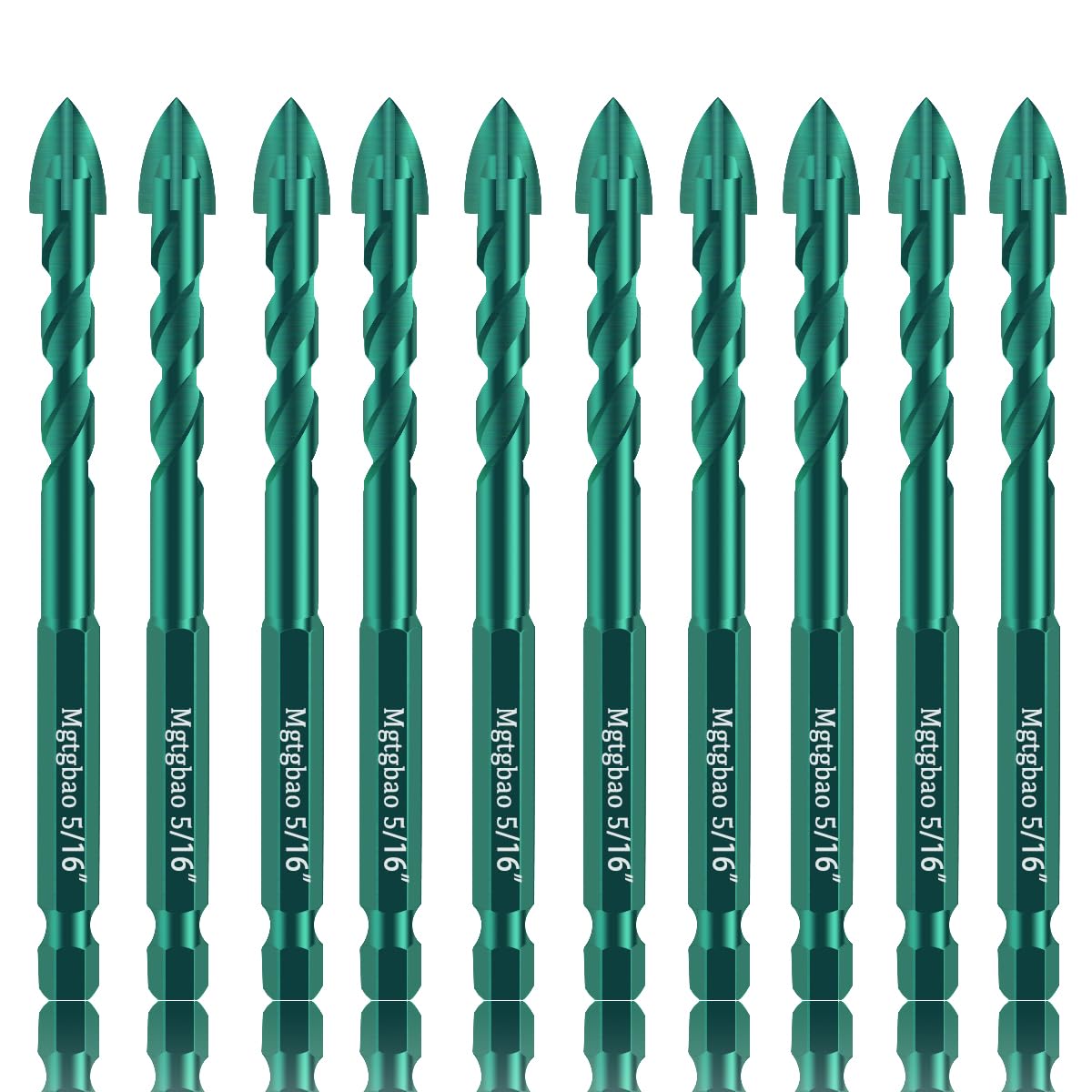 Conjunto de 10 Brocas Para Cerâmica de 5/16”, Brocas de 8 Mm Para Alvenaria, Concreto, Azulejo, Tijolo, Plástico E Madeira, com Ponta de Carboneto de Tungstênio, Ideais Para Paredes