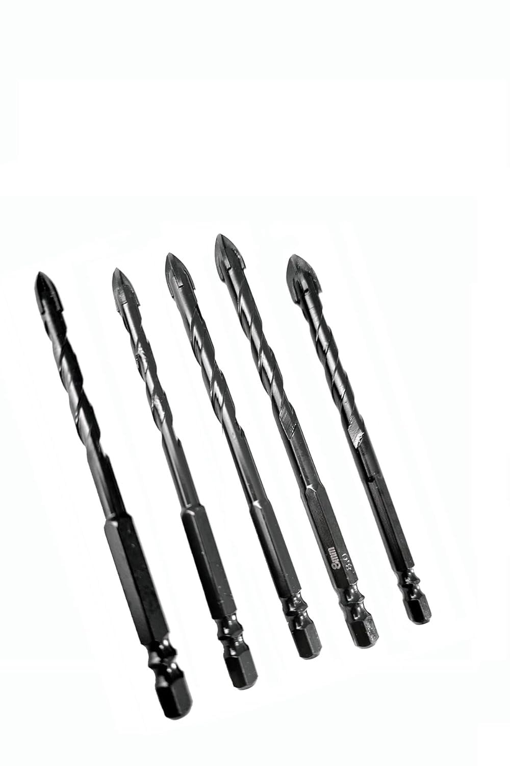 Kit 5 Brocas de Perfuração Universal, Aço, 5mm 6mm 7mm 8mm 10mm, para Vidro Azulejo Madeira Concreto Alvenaria, Alta Durabilidade