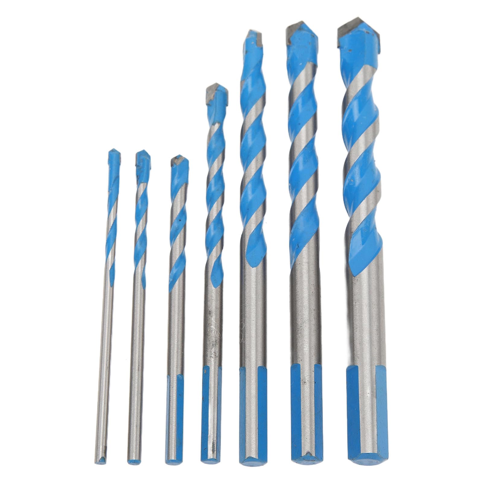 Conjunto de brocas de carboneto de 7 peças, brocas espirais de alta dureza para madeira de concreto de parede cerâmica, com caixa de armazenamento