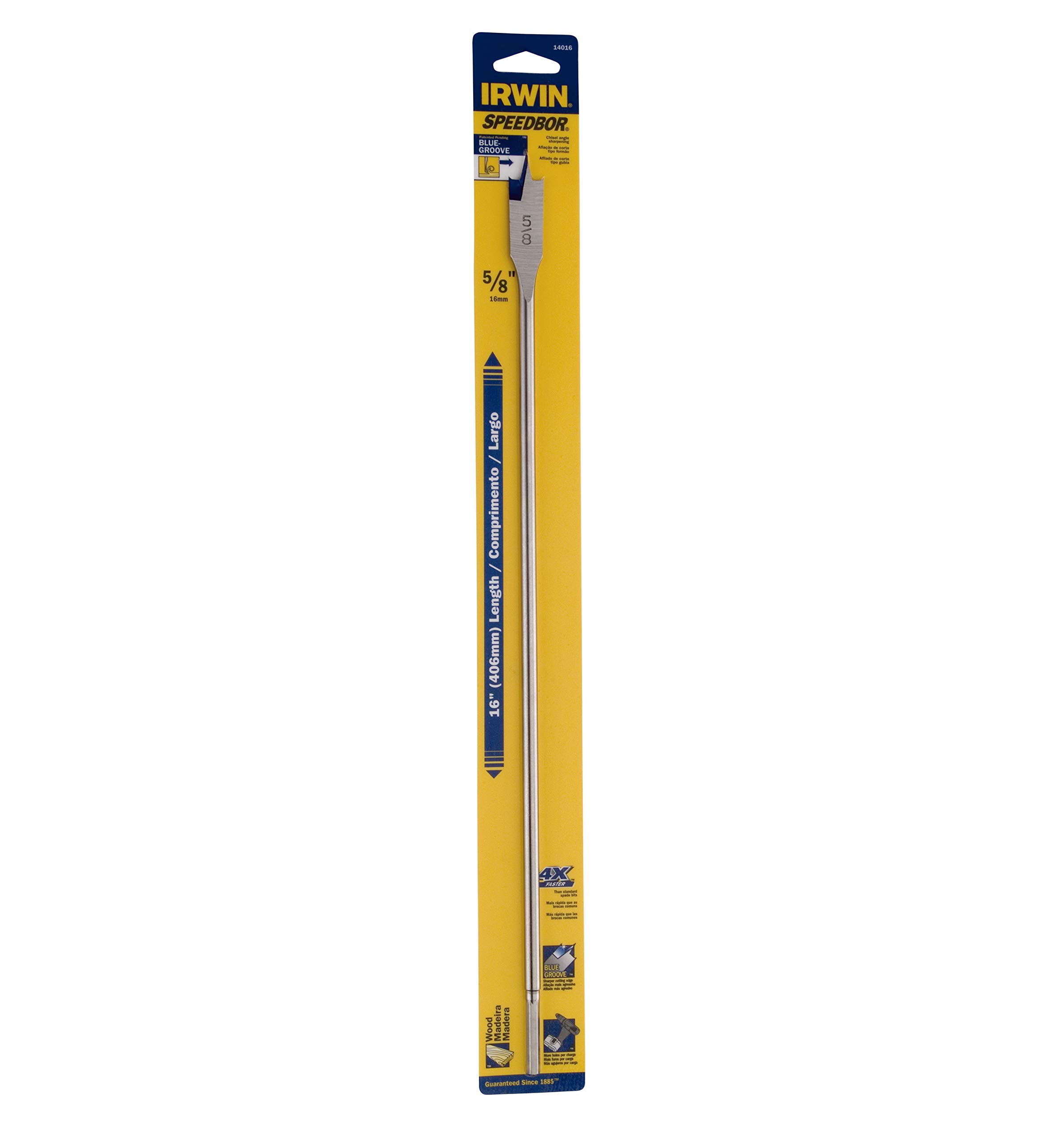 IRWIN Broca Chata para Madeira de 5/8 Pol. x 16 Pol. (15mm x 46mm) IW14016