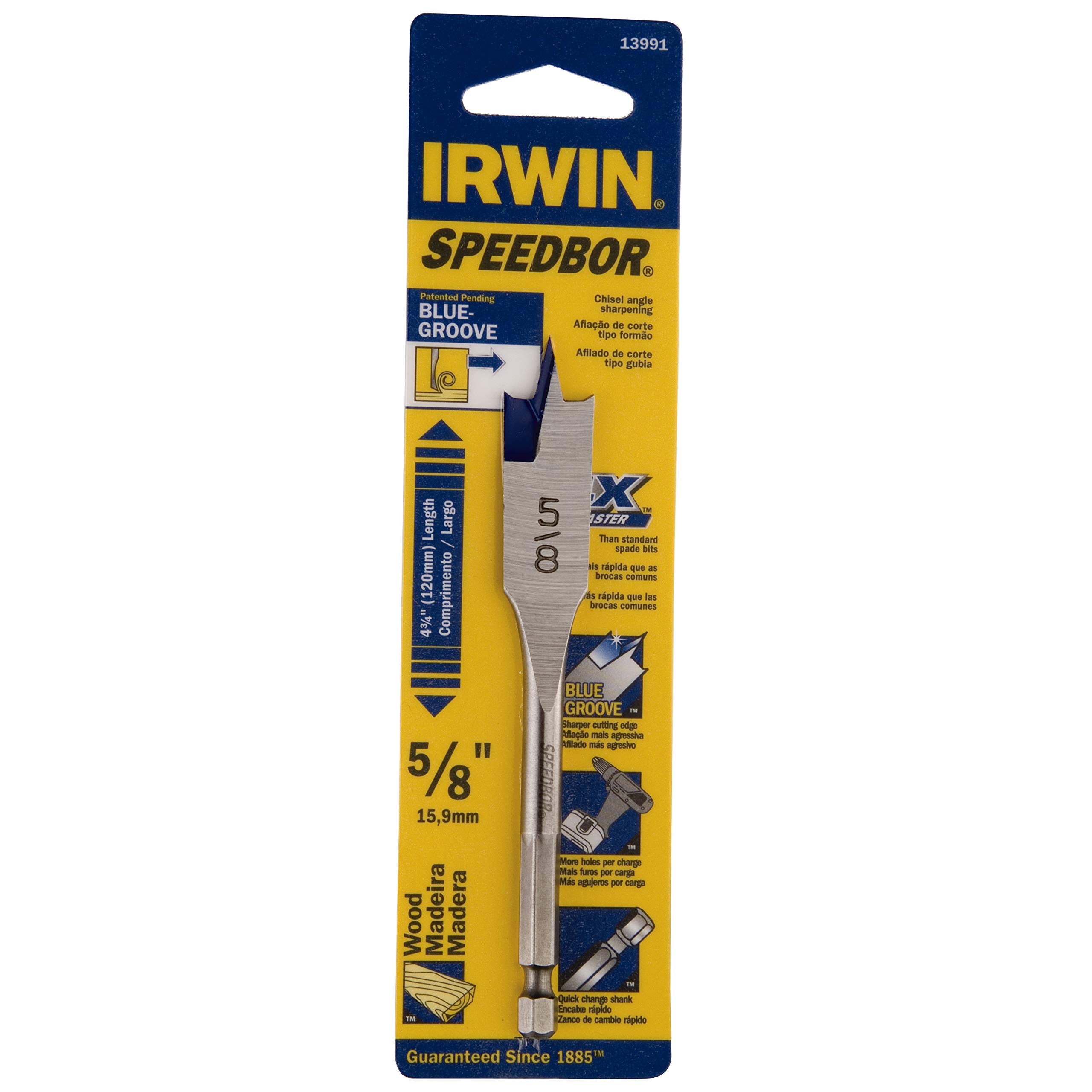 IRWIN Broca Chata para Madeira de 5/8 Pol. x 4 Pol. (15mm x 100mm) IW13991