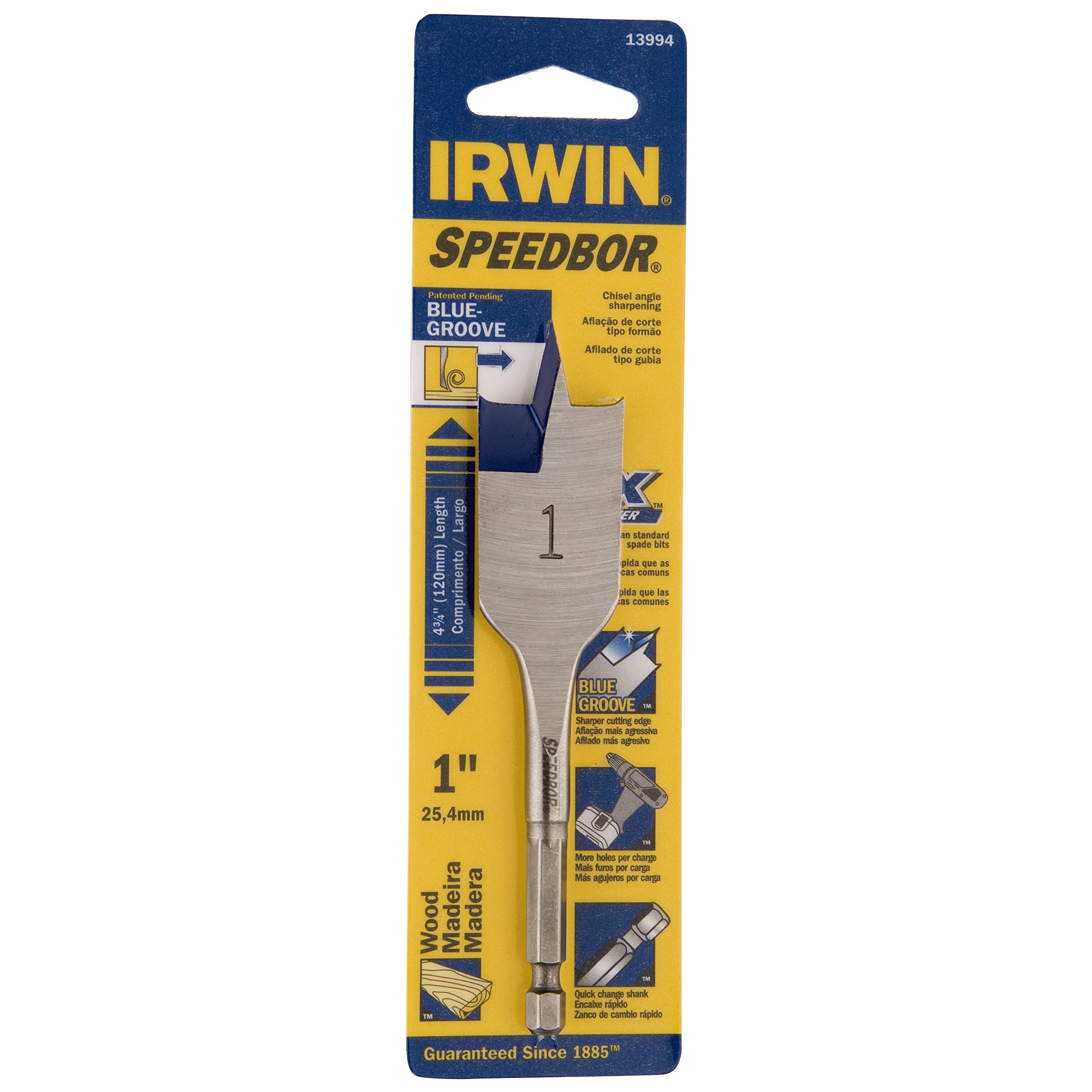 IRWIN Broca Chata para Madeira de 1 Pol. x 4 Pol. (25mm x 100mm) IW13994