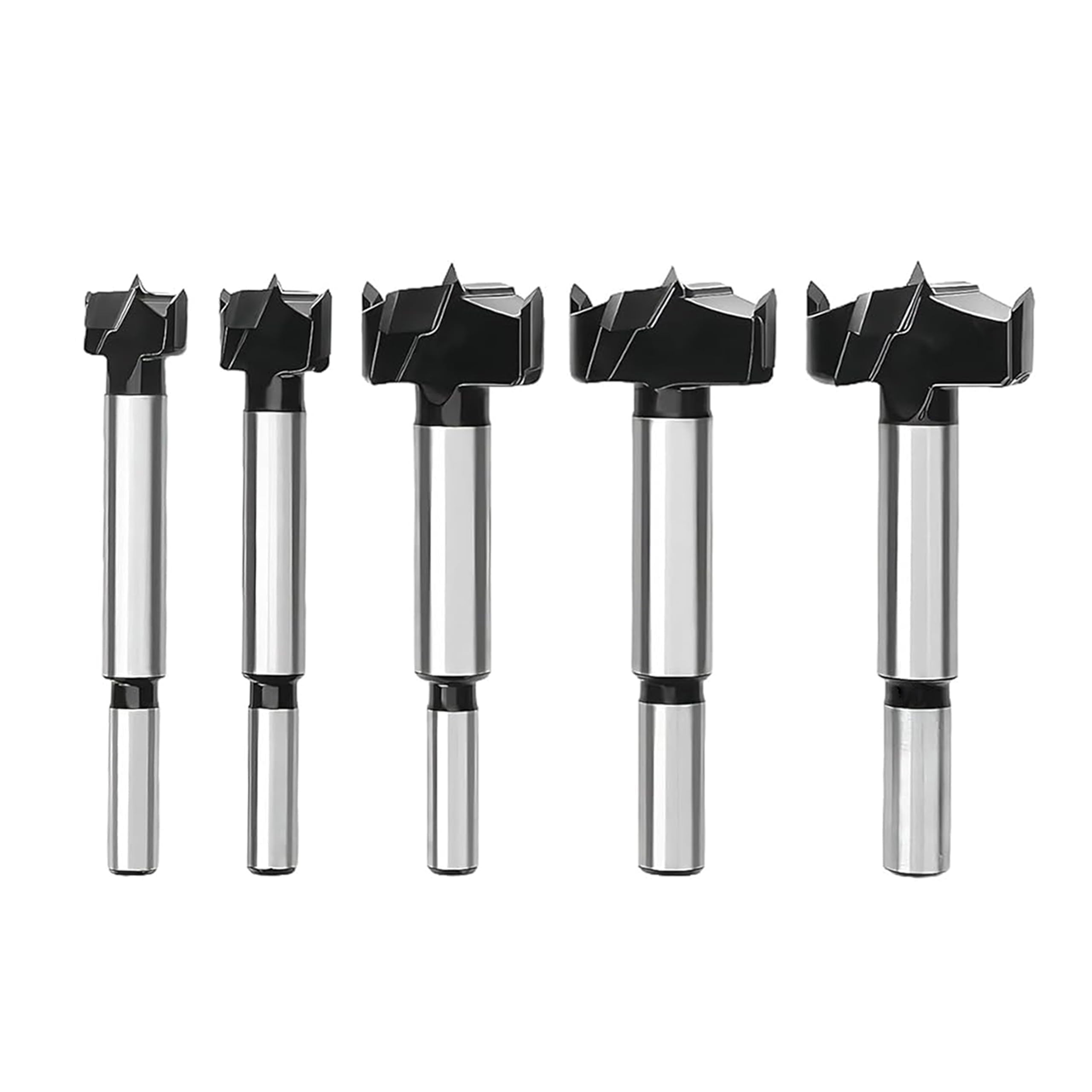 Kit 5 Brocas Forstner de Aço Alta Resistência 15/20/25/30/35mm | Serra Copo para Madeira, Cortador de Madeira, 5 Tamanhos Inclusos, Brocas Chatas