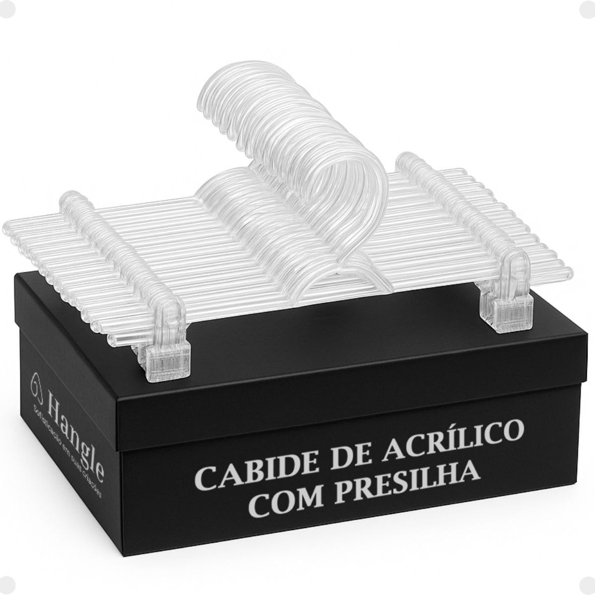 【Cozena】Kit 30 Cabides de Acrílico Transparente com Presilhas – Organização com Sofisticação - 33x17cm