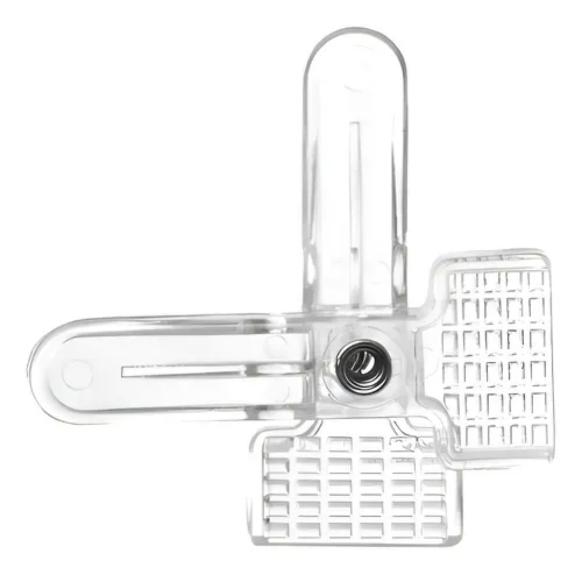 Kit 100 Presilhas Acrílico Transparente para Cabides – Grampos Organizadores de Roupas