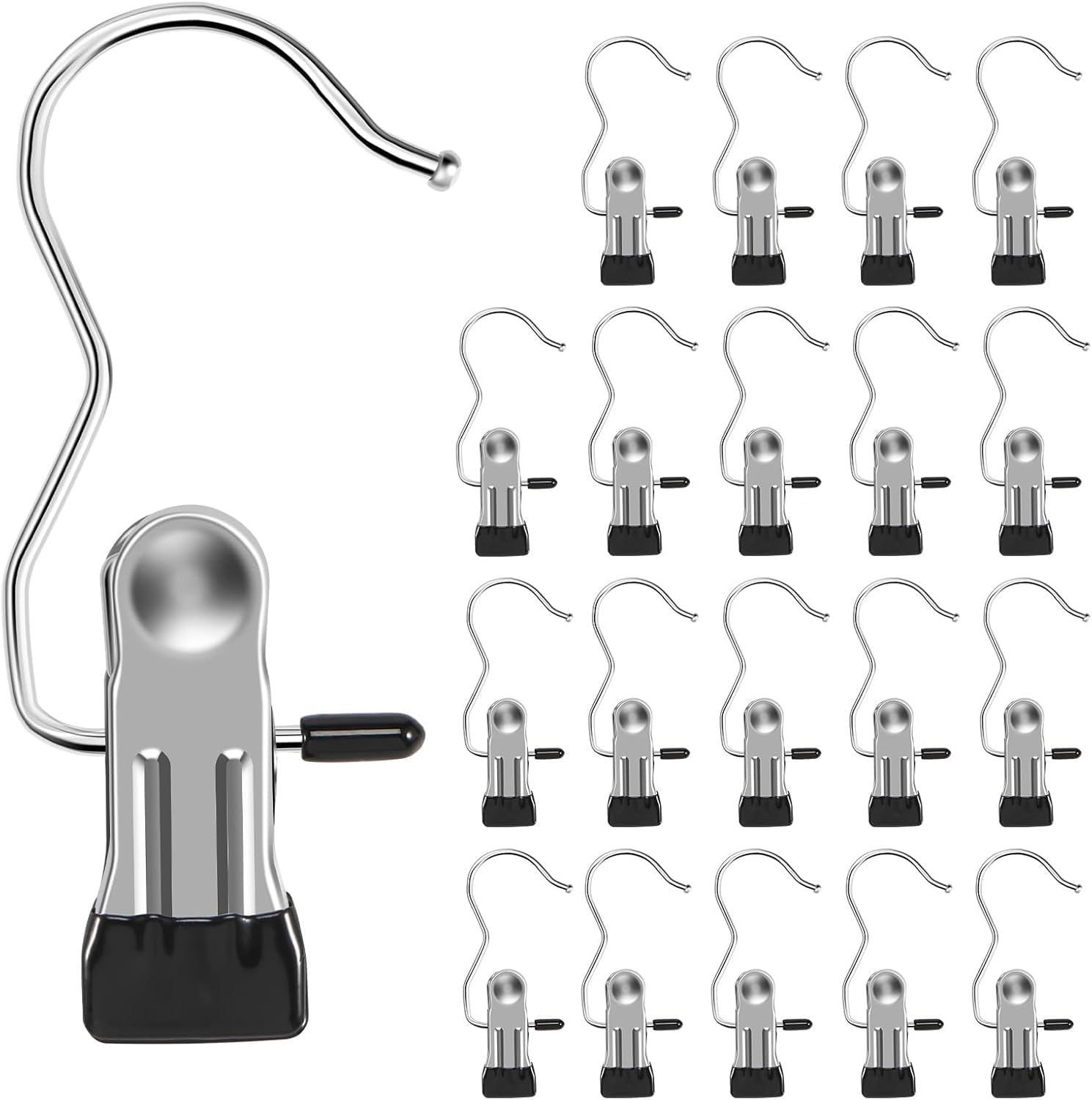 Kit 20 Cabides Calças Presilhas Metal Antiferrugem Organizador Closet