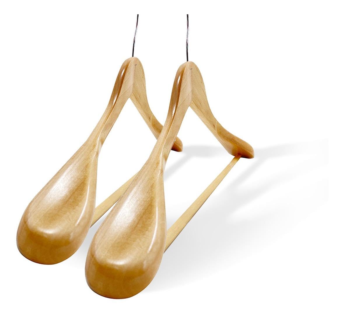 Kit 5 Cabides de Madeira Luxo para Terno e Casaco - Alta Resistência e Elegância