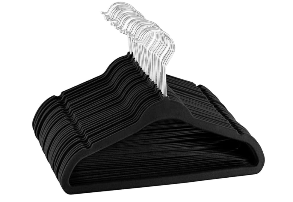 Kit 40 Cabides de Veludo Infantil 360° Antideslizante Para Roupas Camiseta Calça