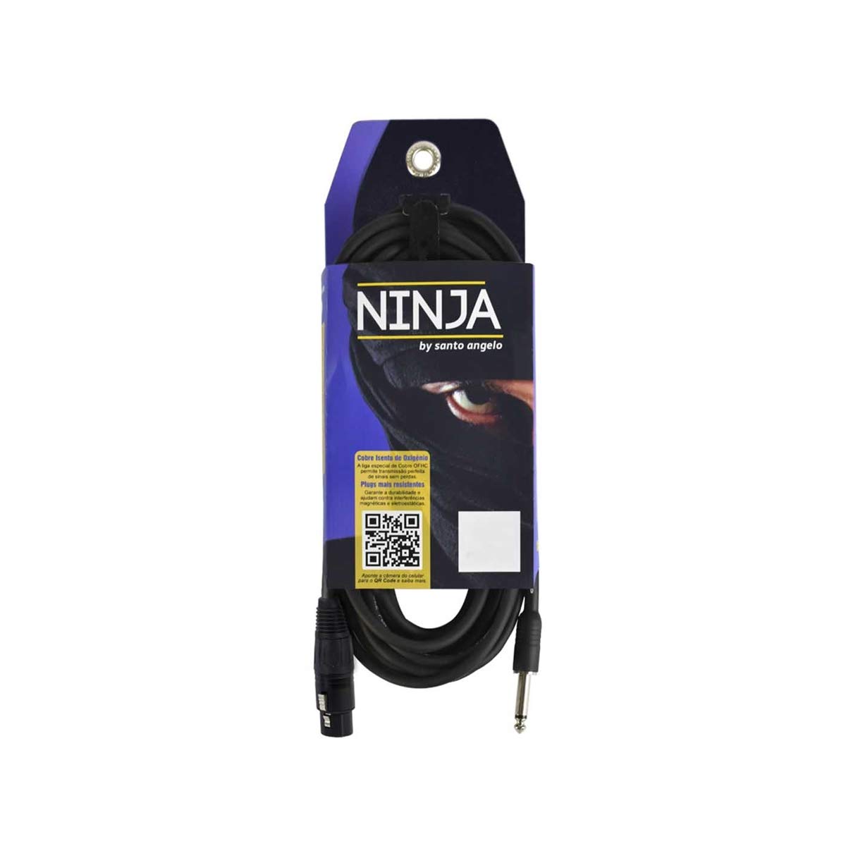 CABO DE MICROFONE NINJA HG 0,20 MM CONECTOR P10/XLR FEMEA 10FT 3,05 METROS PRETO - SANTO ANGELO