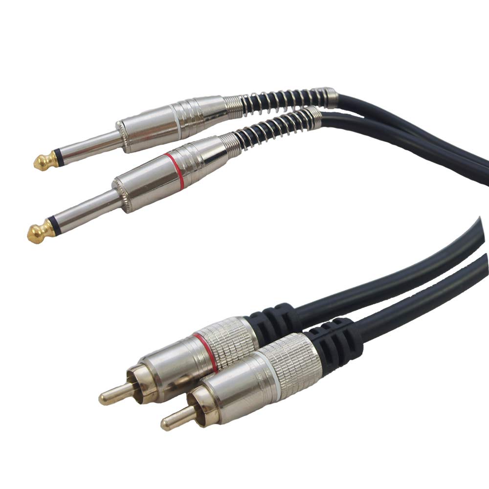 CABO 2 RCA + 2 P10 MONO DOURADO 1.8 MTS
