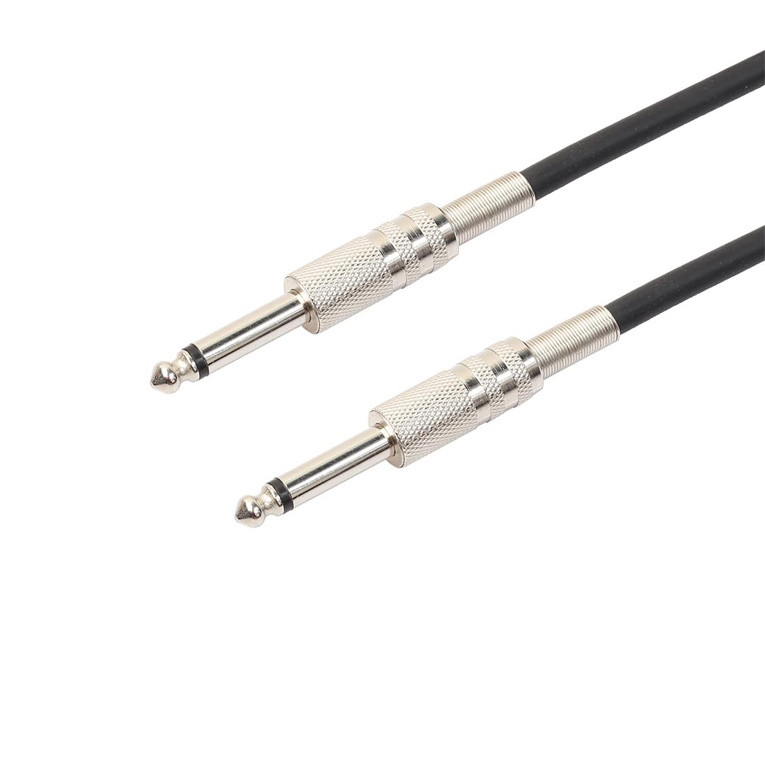 PluCable Cabo de audio P10 para P10 Mono Profissional P1030P Preto, Conexoes em metal, 3 Metros