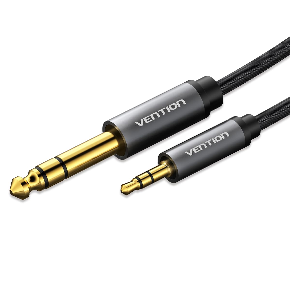 Cabo HIFI Auxiliar P2 (3.5mm) x P10 (6.5mm) TRS Profissional Estéreo Banhado Ouro 3m 3 METROS Guitarra Violão Caixa de Som Nylon