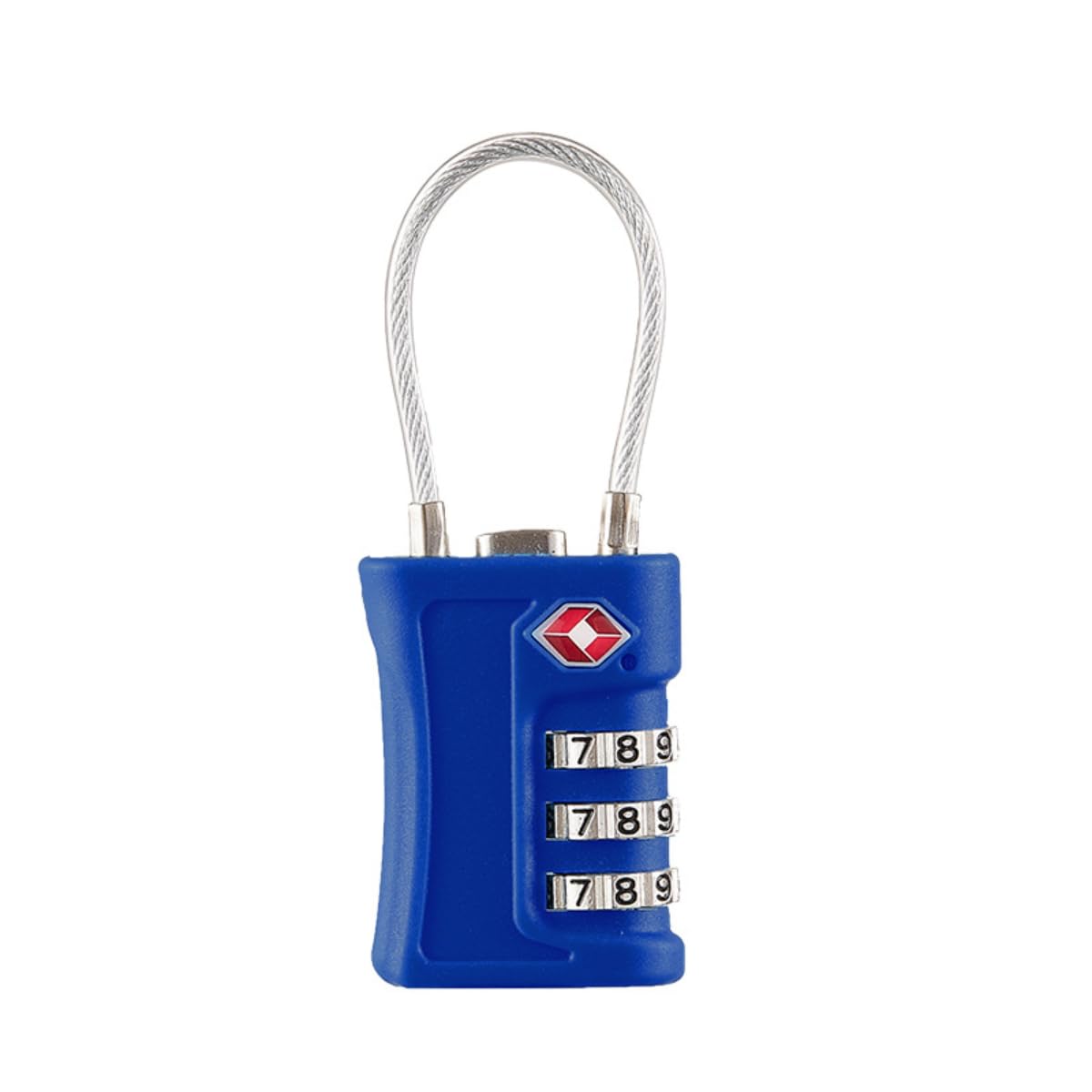 Cadeado com Segredo TSA 3 Dígitos para Mala de Viagem Mochila e Armário de Academia, Trava de Segurança em Aço Reforçado, Cor Preto (Azul)