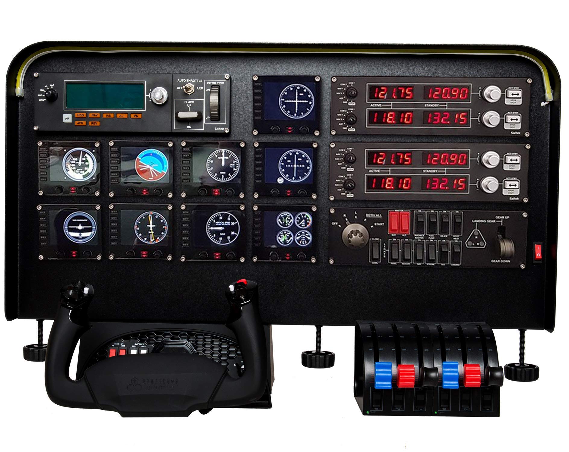 Meza Cockpit de Simulador de Voo – Kit profissional com suporte para volante/manche – Conjunto de montagem pré-cortado para simuladores de voo