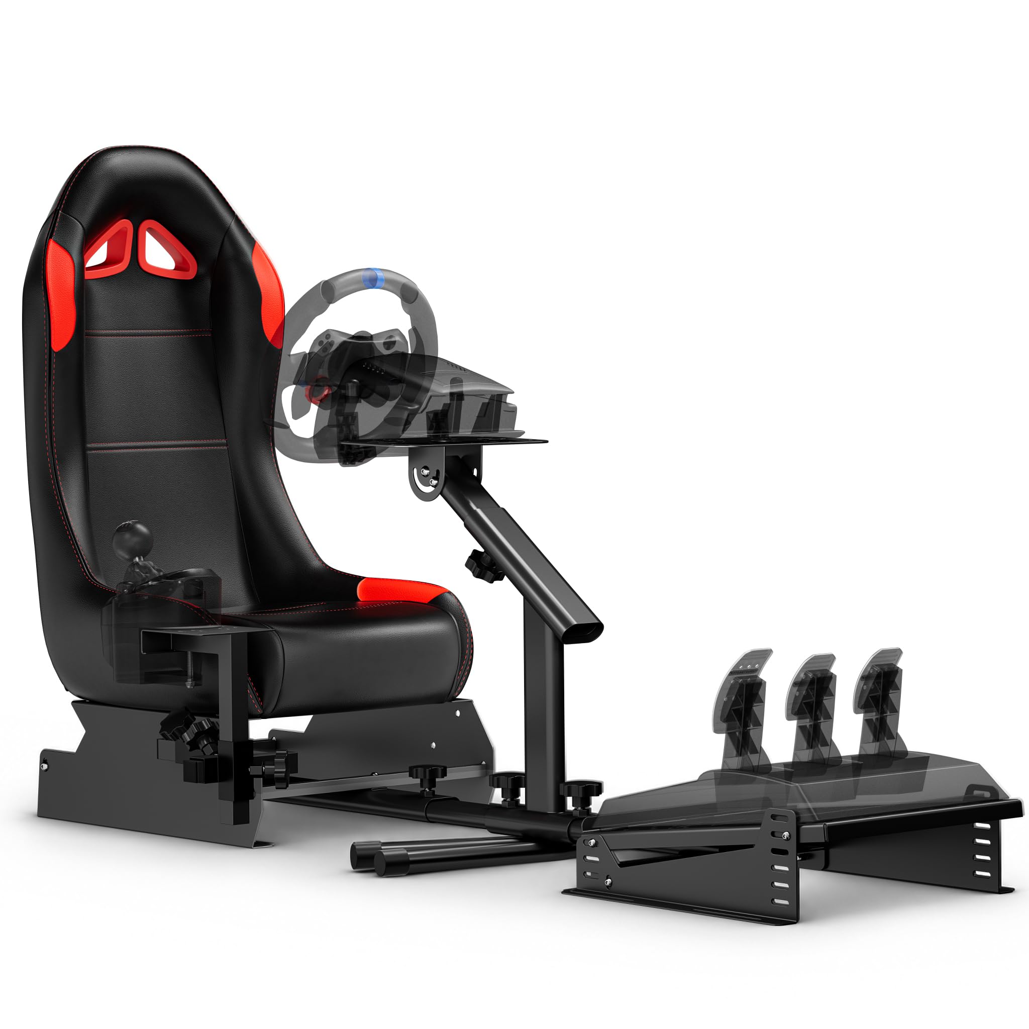 DIWANGUS Racing Simulator Cockpit Racing Wheel Stand with Seat Gaming Chair Sim Racing Cockpit for G29 G920 G923 G PRO RS50 T248 T300RS R3 R5 R9 R12 R16 R21 R25 PS4 PS5 PC Accessories