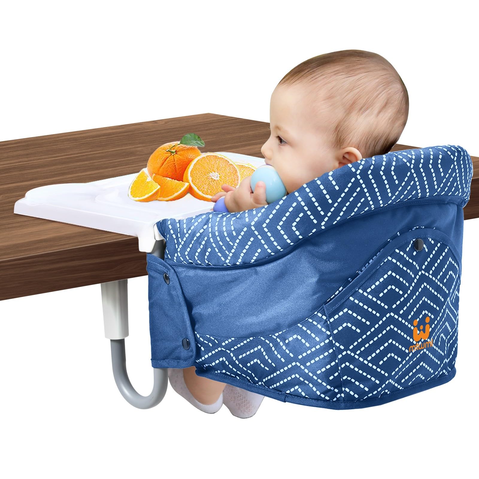 MTWML Cadeira alta de gancho com bandeja, cadeira alta portátil para bebês que se fixa à mesa, assento de mesa rápido para bebês e crianças. Assento de alimentação de bebê para mesas de jantar e