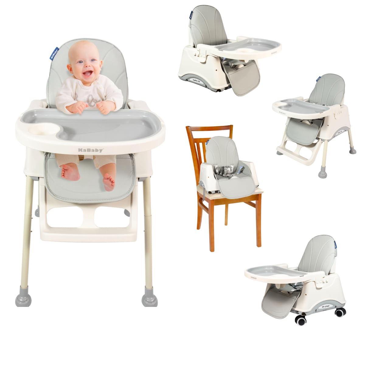 Cadeira De Alimentação Portátil Bebê Multifuncional Com Rodas 4 em 1 Gourmet - KaBaby