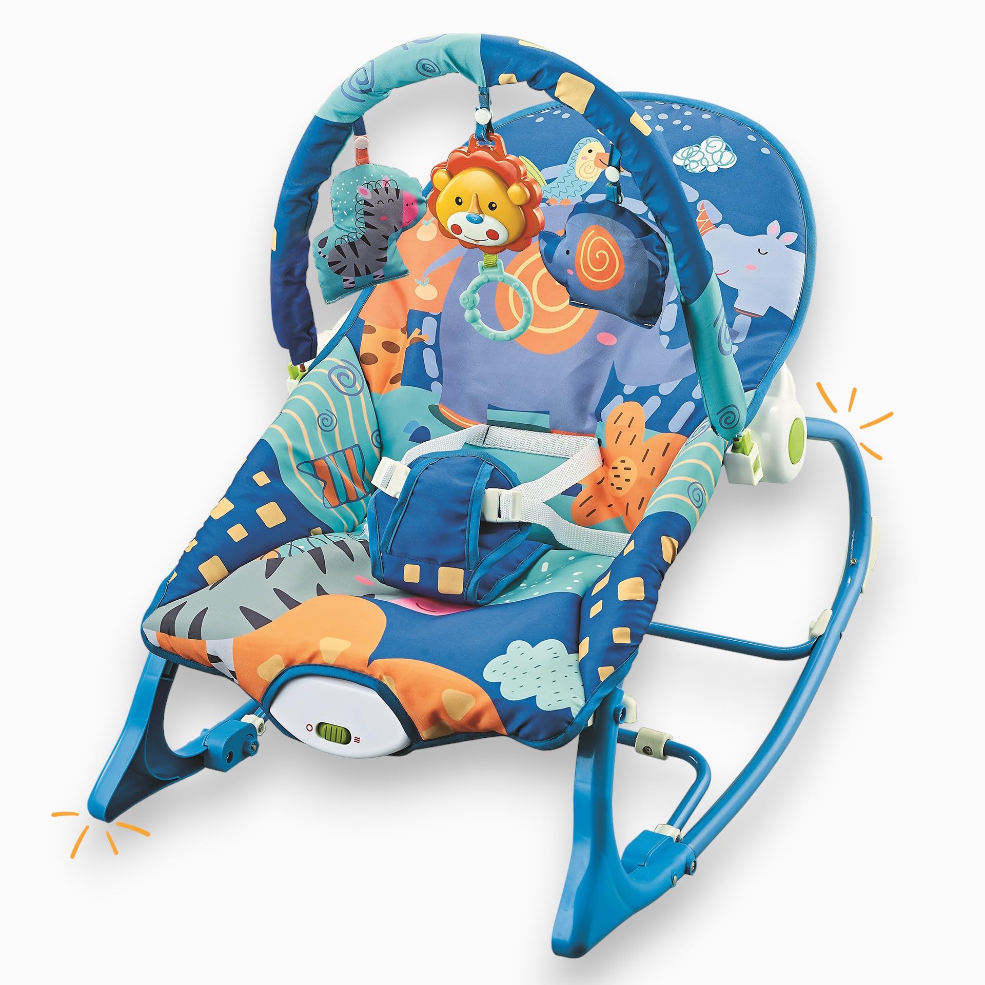 Cadeira de Descanso para Bebê 0-36 Meses até 18kg 2 Posições com Cinto de Segurança (Azul)